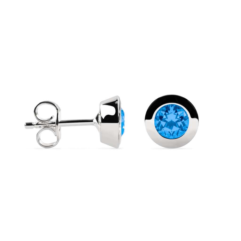 Fritsch Ohrstecker Silber swiss blue Topas