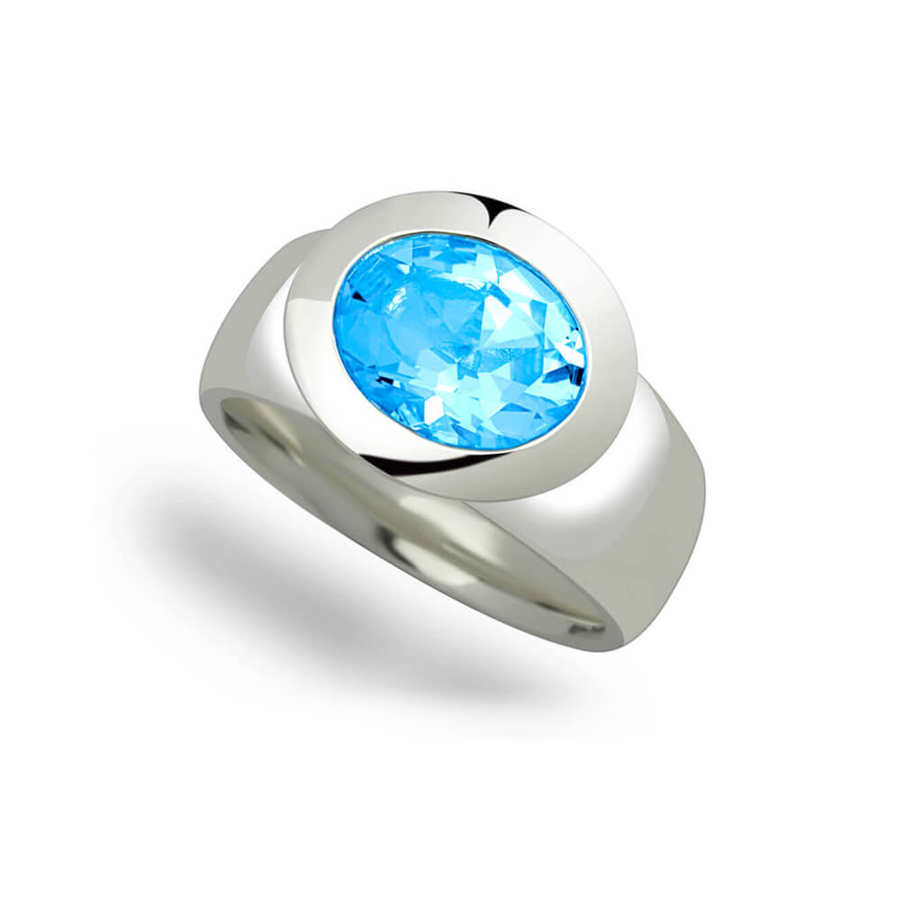 Fritsch Damenring 00283 mit Topas Blau