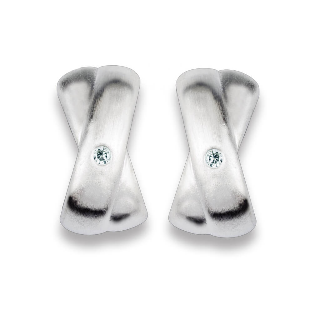 Ohrstecker Steck-Creolen mit Brillant Diamant
